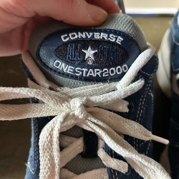 Converse Men’s One Star 2000’s Blue and White Suede Athletic Sneakers - Picture 4 of 16